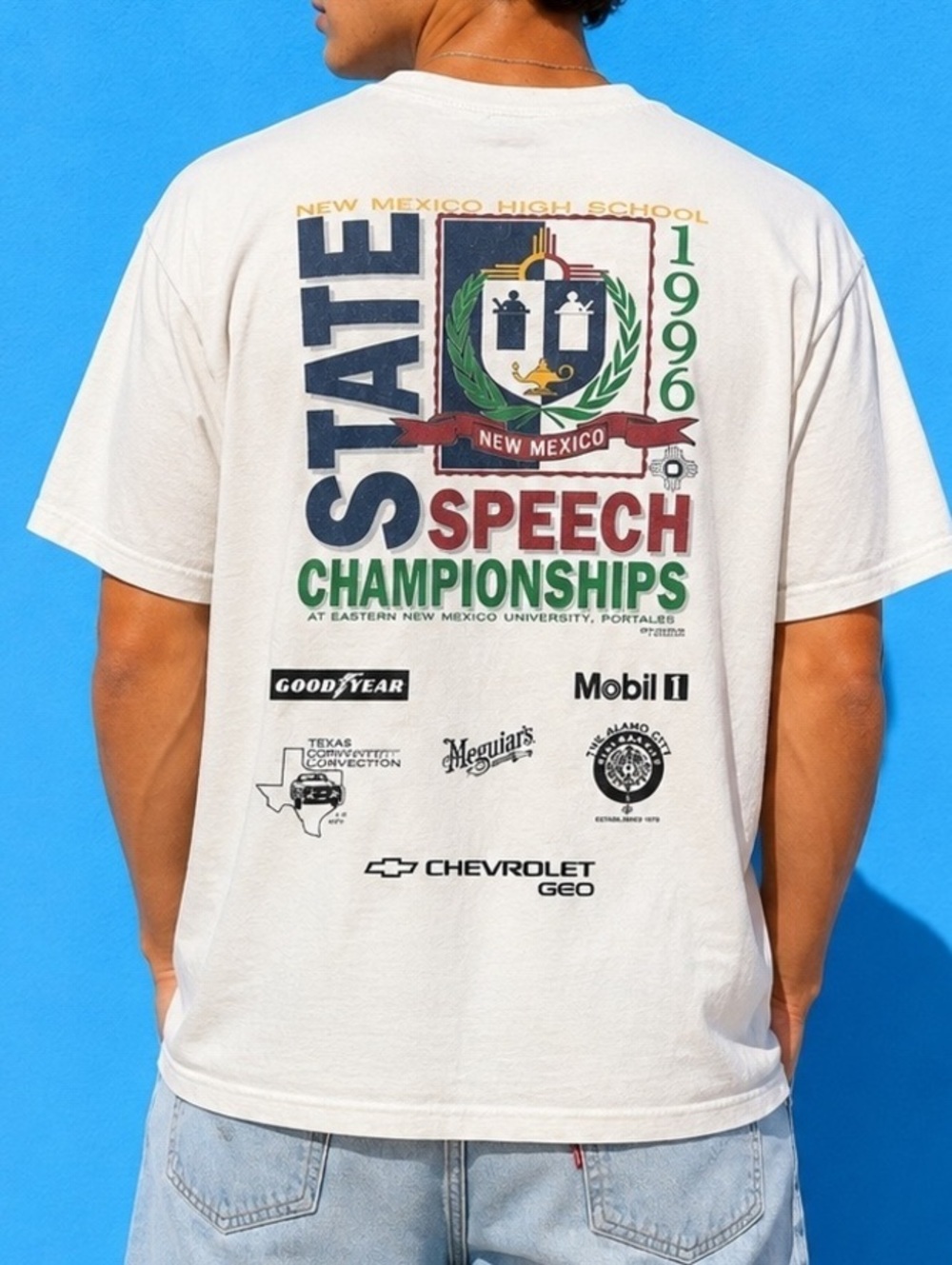 Vintage 1996 Single Stitch XL New Mexico State Speech Championships Graphic Tee